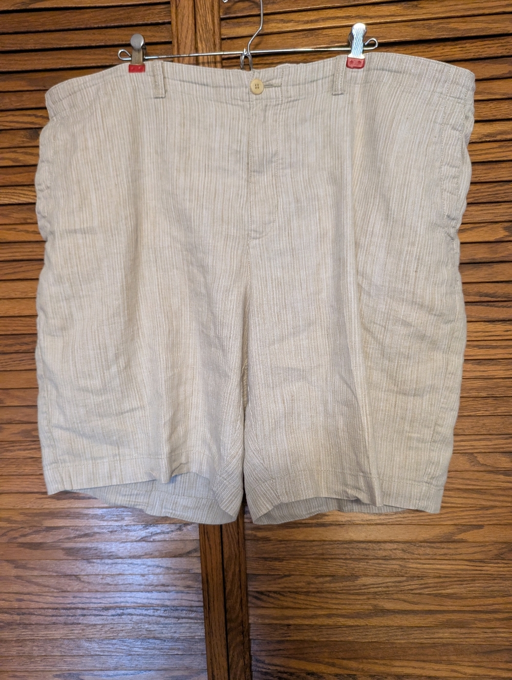 Tommy Bahama Men's Lightweight Beige Striped‎ Linen Shorts Size 2XLB